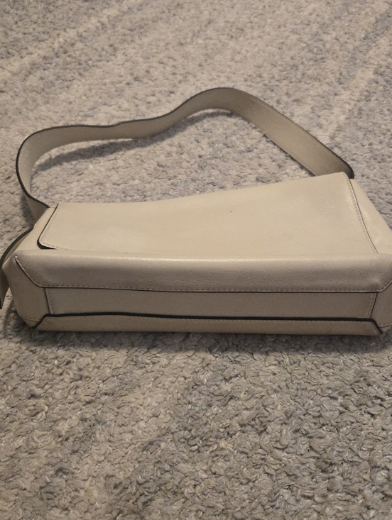 STAUD Cream Leather Valerie Baguette Shoulder Bag - Minimalist Chic - Picture 6 of 16